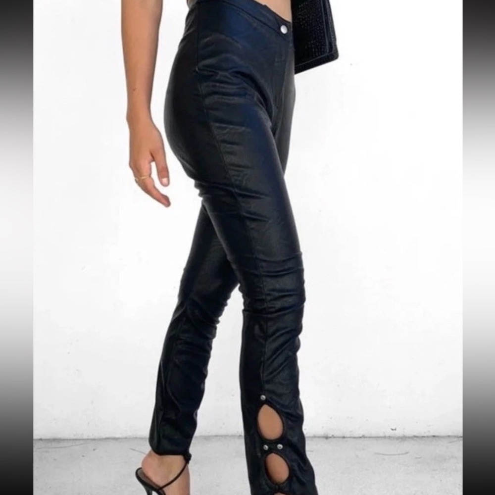 I.AM.GIA Black Faux Leather High-Waist Pants size Large